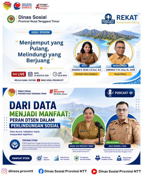 Dinas Sosial Provinsi NTT Rilis Podcast REKAT sebagai Ruang Informasi, Edukasi, dan Empati bagi Masyarakat