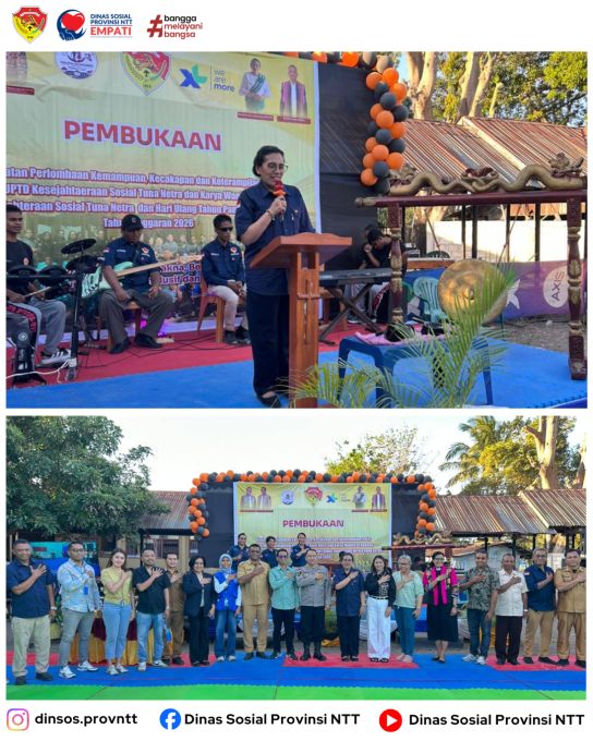 Plt. Kepala Dinas Sosial Provinsi NTT Buka PK3 2026 dan Peringatan HUT ke-65 Panti Sosial Tuna Netra Hit Bia
