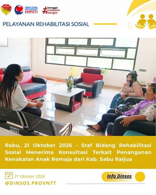Bidang Rehabilitasi Sosial Dinas Sosial Provinsi NTT Terima Konsultasi Terkait Penanganan Kenakalan Remaja dari Kabupaten Sabu Raijua